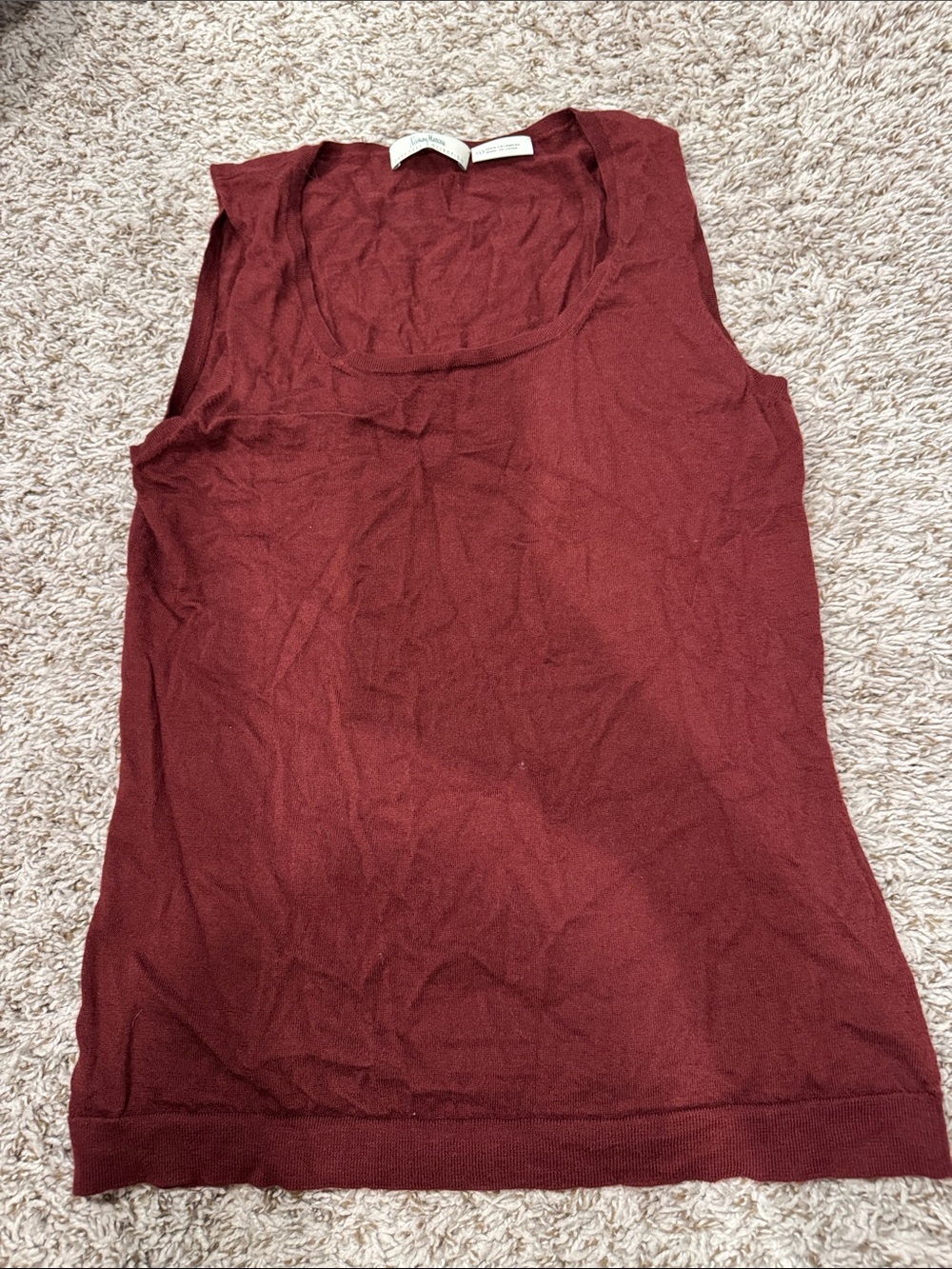 Neiman Marcus Cashmere Sleeveless Knit Tank Top - Wine
